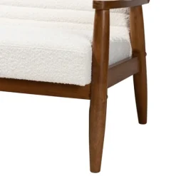 Kirkland's Home Boucle & Wood Frame Loveseat- Sofas & Loveseats