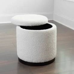Kirkland's Home Boucle Storage Ottoman- Benches & Ottomans