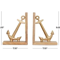 Kirkland's Home Brass Anchor Bookends, Set Of 2- Decorative Accents