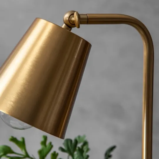 Kirkland's Home Brass Cone Table Lamp With Marble Base- Table Lamps