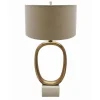 Kirkland's Home Brass Oval And Marble Base Table Lamp- Table Lamps