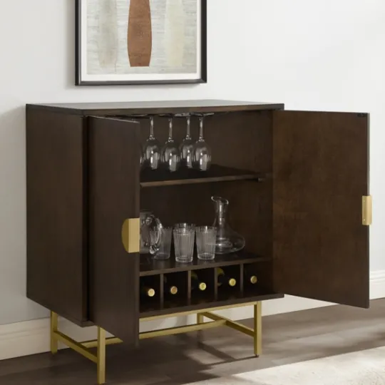 Kirkland's Home Brielle Golden Circle Wine Cabinet- Cabinets & Sideboards