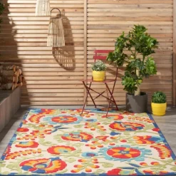 Kirkland's Home Bright Abstract Floral Outdoor Area Rug, 5X7- Outdoor Rugs