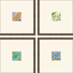 Kirkland's Home Bright Botanicals I Framed Art Prints, Set Of 4- Framed Art