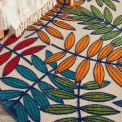 Kirkland's Home Bright Branches Round Outdoor Area Rug, 5X5- Outdoor Rugs