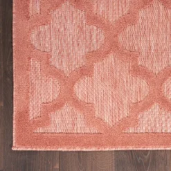 Kirkland's Home Bright Coral Trellis Outdoor Area Rug, 4X6- Outdoor Rugs