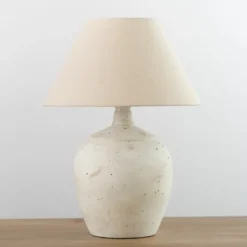 Kirkland's Home Bronson Cream Painted Table Lamp- Table Lamps