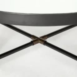 Kirkland's Home Bronze And Onyx Mirror Top Round Coffee Table- Coffee Tables