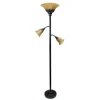 Kirkland's Home Bronze And 3-Scallop Glass Floor Lamp- Floor Lamps