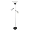 Kirkland's Home Bronze And White 3-Scallop Glass Floor Lamp- Floor Lamps