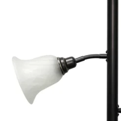 Kirkland's Home Bronze And White 3-Scallop Glass Floor Lamp- Floor Lamps