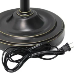 Kirkland's Home Bronze And White 3-Scallop Glass Floor Lamp- Floor Lamps