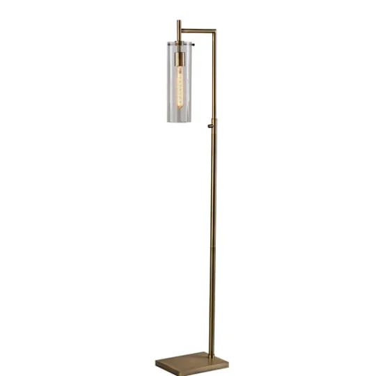Kirkland's Home Bronze Glass Cylinder Shade Floor Lamp- Floor Lamps
