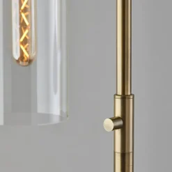 Kirkland's Home Bronze Glass Cylinder Shade Floor Lamp- Floor Lamps