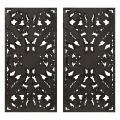 Kirkland's Home Bronze Madison Park Floral Wall Plaques, Set Of 2- Wall Plaques