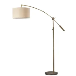 Kirkland's Home Bronze Metal Arched Oversized Shade Floor Lamp- Floor Lamps