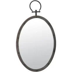 Kirkland's Home Bronze Metal Oval Ring And Rivet Trim Mirror- Decorative Mirrors