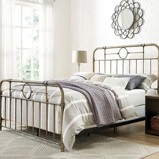 Kirkland's Home Bronze Metal Pipe Queen Bed- Beds & Headboards