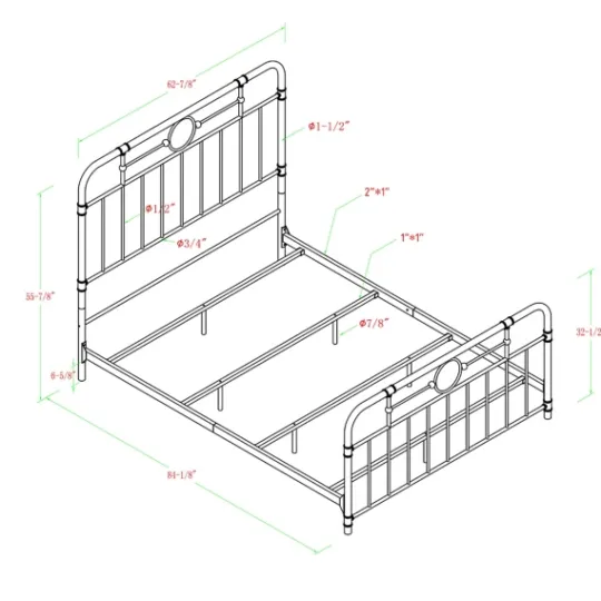 Kirkland's Home Bronze Metal Pipe Queen Bed- Beds & Headboards