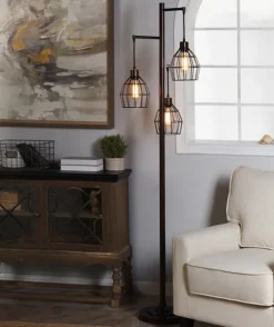 Kirkland's Home Bronze Metal 3-Tier Floor Lamp- Floor Lamps