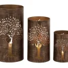 Kirkland's Home Bronze Metal Tree Hurricanes, Set Of 3- Candle Holders