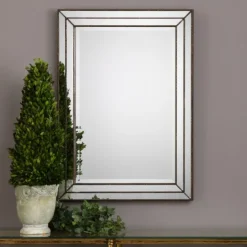 Kirkland's Home Bronze Metallic Grooved Texture Wall Mirror- Decorative Mirrors