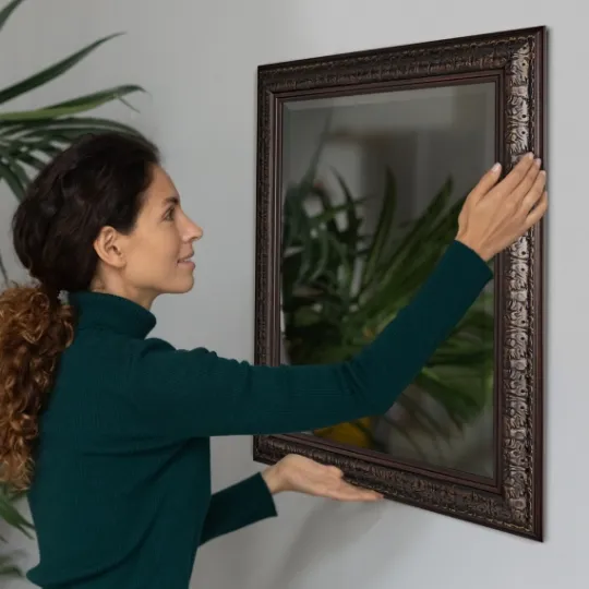 Kirkland's Home Bronze Ornate Beveled Framed Wall Mirror- Framed Mirrors