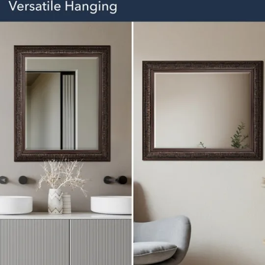 Kirkland's Home Bronze Ornate Beveled Framed Wall Mirror- Framed Mirrors