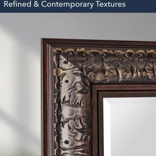 Kirkland's Home Bronze Ornate Beveled Framed Wall Mirror- Framed Mirrors