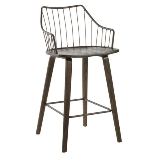 Kirkland's Home Bronze Poplar Wood Counter Stool- Bar Stools & Counter Height Stools