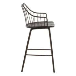 Kirkland's Home Bronze Poplar Wood Counter Stool- Bar Stools & Counter Height Stools