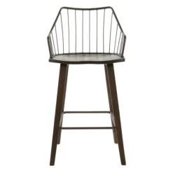 Kirkland's Home Bronze Poplar Wood Counter Stool- Bar Stools & Counter Height Stools