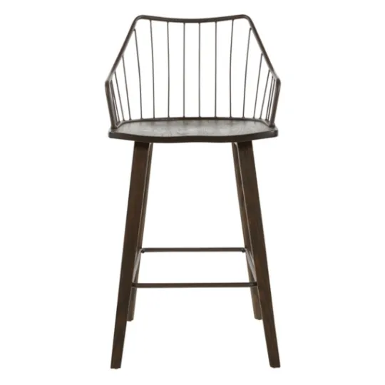 Kirkland's Home Bronze Poplar Wood Counter Stool- Bar Stools & Counter Height Stools