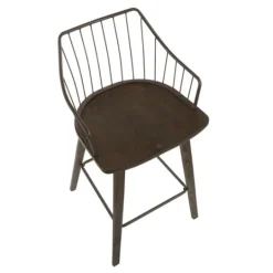 Kirkland's Home Bronze Poplar Wood Counter Stool- Bar Stools & Counter Height Stools