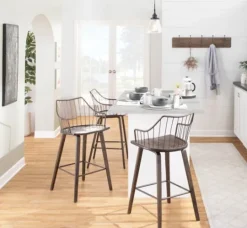 Kirkland's Home Bronze Poplar Wood Counter Stool- Bar Stools & Counter Height Stools