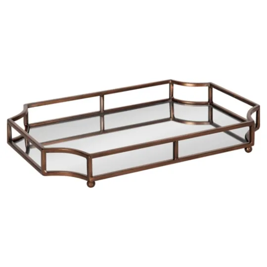 Kirkland's Home Bronze Scalloped Reflective Tray- Decorative Trays