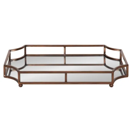 Kirkland's Home Bronze Scalloped Reflective Tray- Decorative Trays
