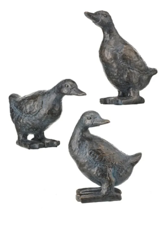 Kirkland's Home Bronze Textured Duckling Statues, Set Of 3- Statues & Figurines