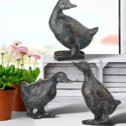 Kirkland's Home Bronze Textured Duckling Statues, Set Of 3- Statues & Figurines