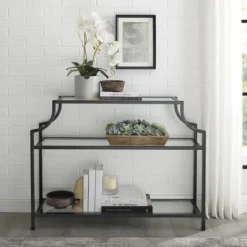 Kirkland's Home Bronze 3-Tier Ashlee Console Table- Console Tables