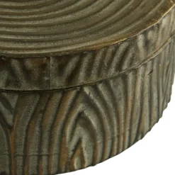 Kirkland's Home Bronze Tree Bark Round Metal Boxes, Set Of 2- Baskets & Boxes