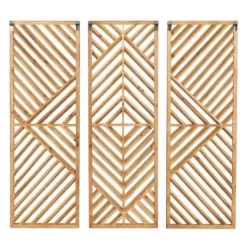 Kirkland's Home Bronze Wood Geometric Wall Plaques, Set Of 3- Wall Plaques
