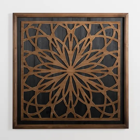 Kirkland's Home Brown And Black Medallion Wood Wall Plaque- Wall Plaques