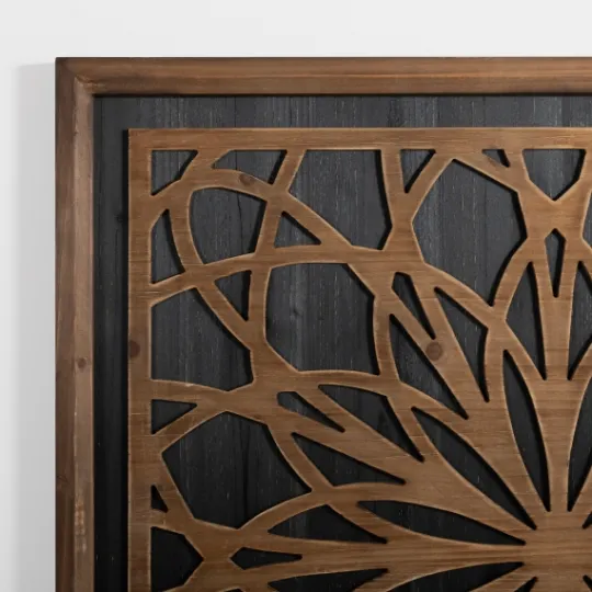 Kirkland's Home Brown And Black Medallion Wood Wall Plaque- Wall Plaques