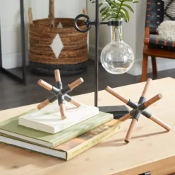 Kirkland's Home Brown And Black Wood Abstract Sculptures, Set Of 2- Statues & Figurines