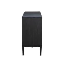 Kirkland's Home Brown And Black Wood Chevron 4-Door Sideboard- Cabinets & Sideboards