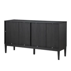 Kirkland's Home Brown And Black Wood Chevron 4-Door Sideboard- Cabinets & Sideboards