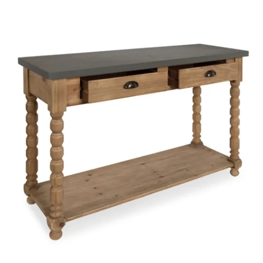 Kirkland's Home Brown And Gray Wood 2-Drawer Console Table- Console Tables