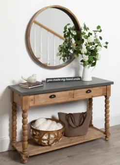 Kirkland's Home Brown And Gray Wood 2-Drawer Console Table- Console Tables