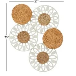 Kirkland's Home Brown And White Bohemian Abstract Wall Plaque- Wall Plaques